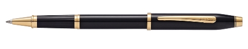 Cross Century 2 Black Lacquer Gold Trim Rollerball Pen