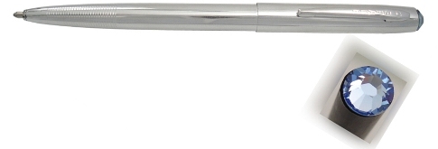 Fisher Space Pen Cap-O-Matic Chrome Light Sapphire Swarovski
